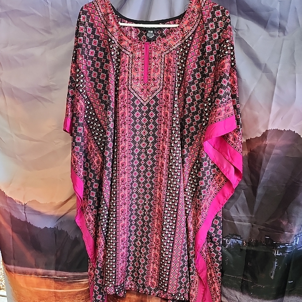Elegant Pink Asymmetrical Women's Tunic